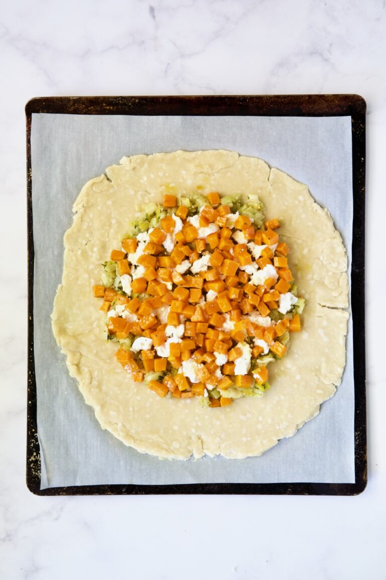 Butternut Squash Galette Recipe with Leeks and Goat Cheese