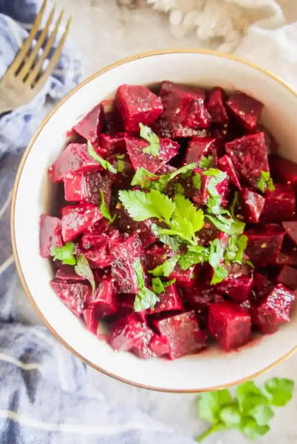 boiled beet salad with mustard vinaigrette