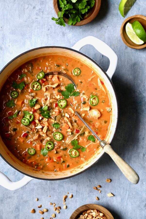 Spicy Peanut Soup Recipe with Chicken and Sweet Potatoes