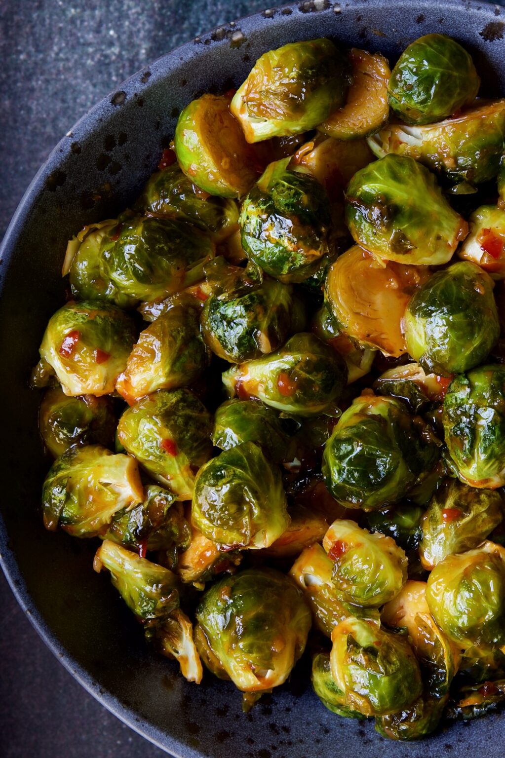 Sriracha Sweet Chili Brussels Sprouts From A Chef's Kitchen