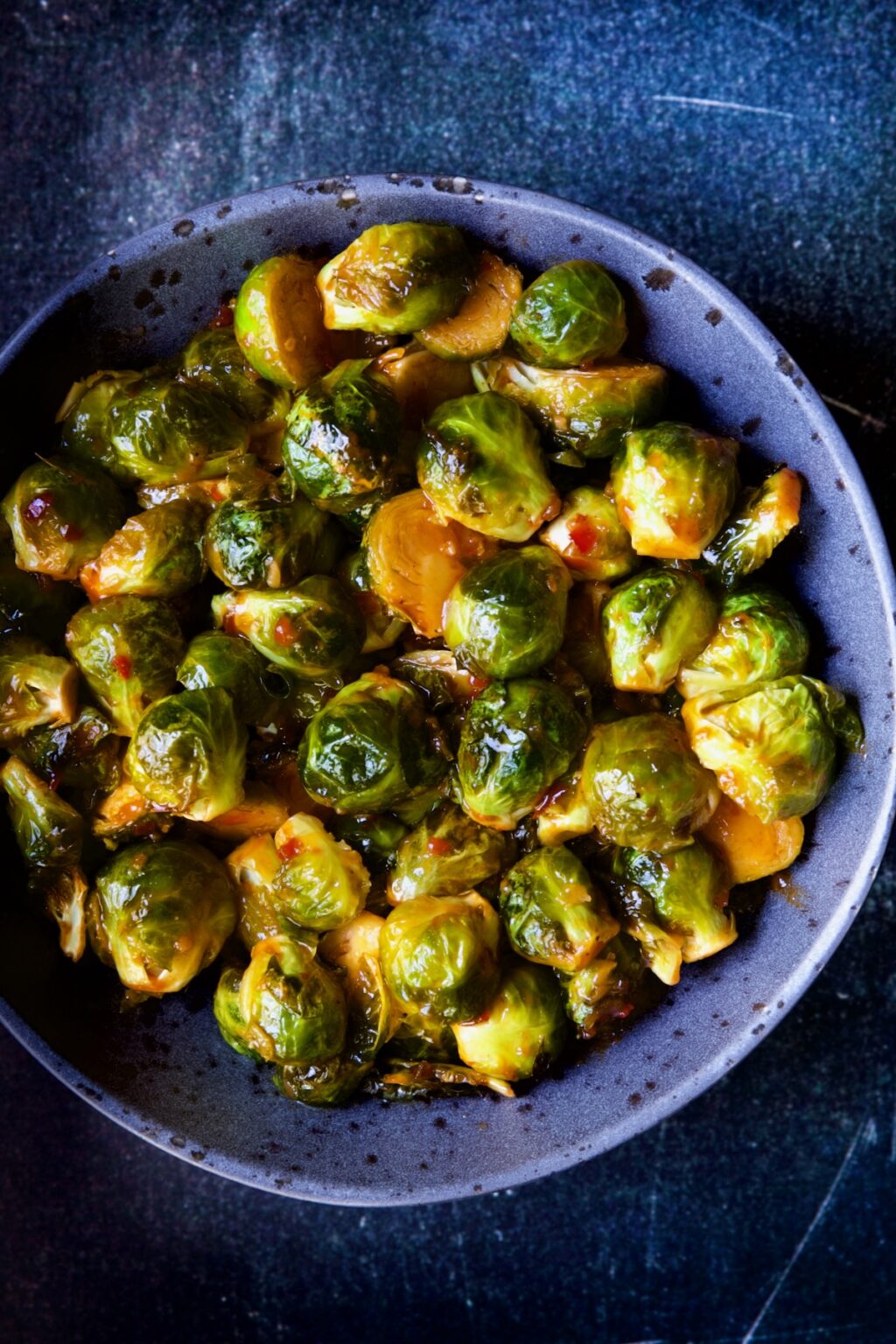 Sriracha Sweet Chili Brussels Sprouts From A Chef's Kitchen