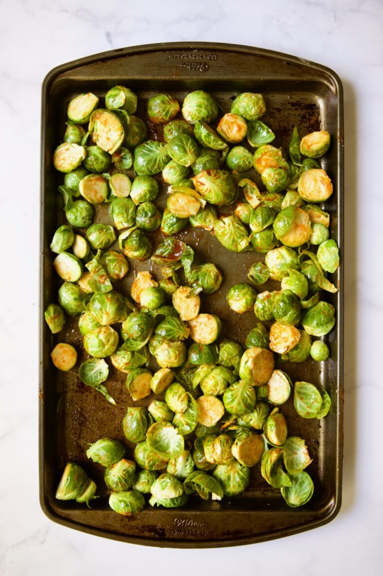 Sriracha Sweet Chili Brussels Sprouts From A Chef's Kitchen
