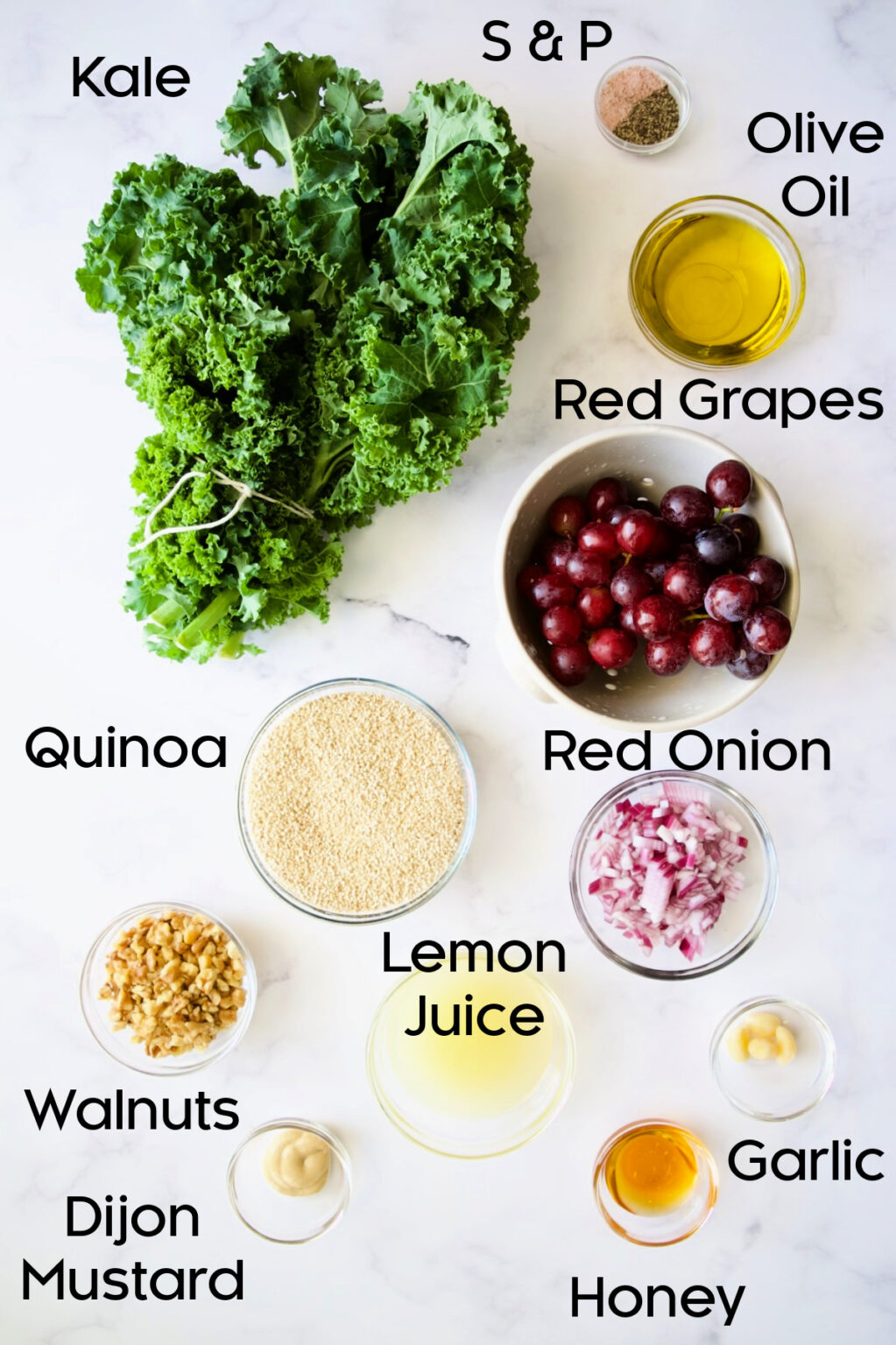 Kale Quinoa Salad Recipe with Lemon Honey Dressing