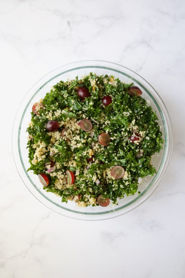 Kale Quinoa Salad Recipe with Lemon Honey Dressing