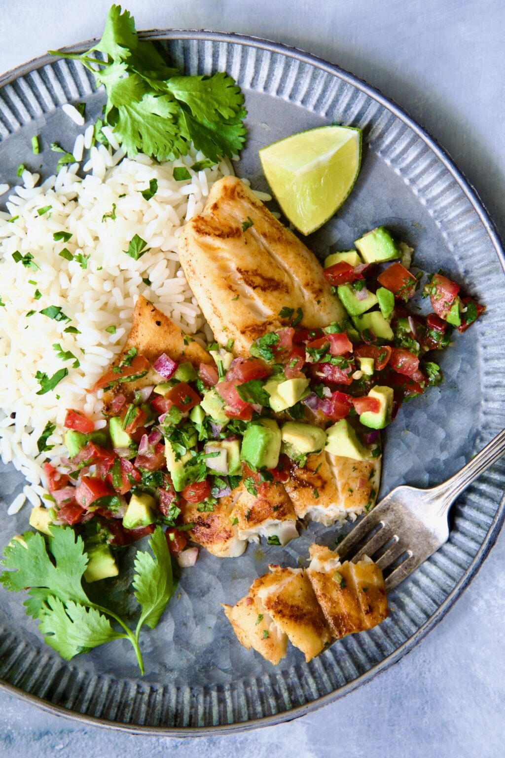 Grilled Tilapia with Tomato Avocado Salsa EASY and HEALTHY!