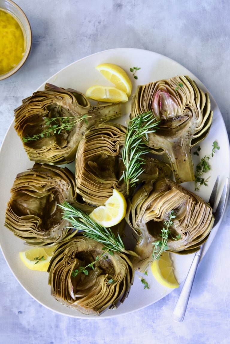 Roasted Artichokes Recipe with Garlic Butter