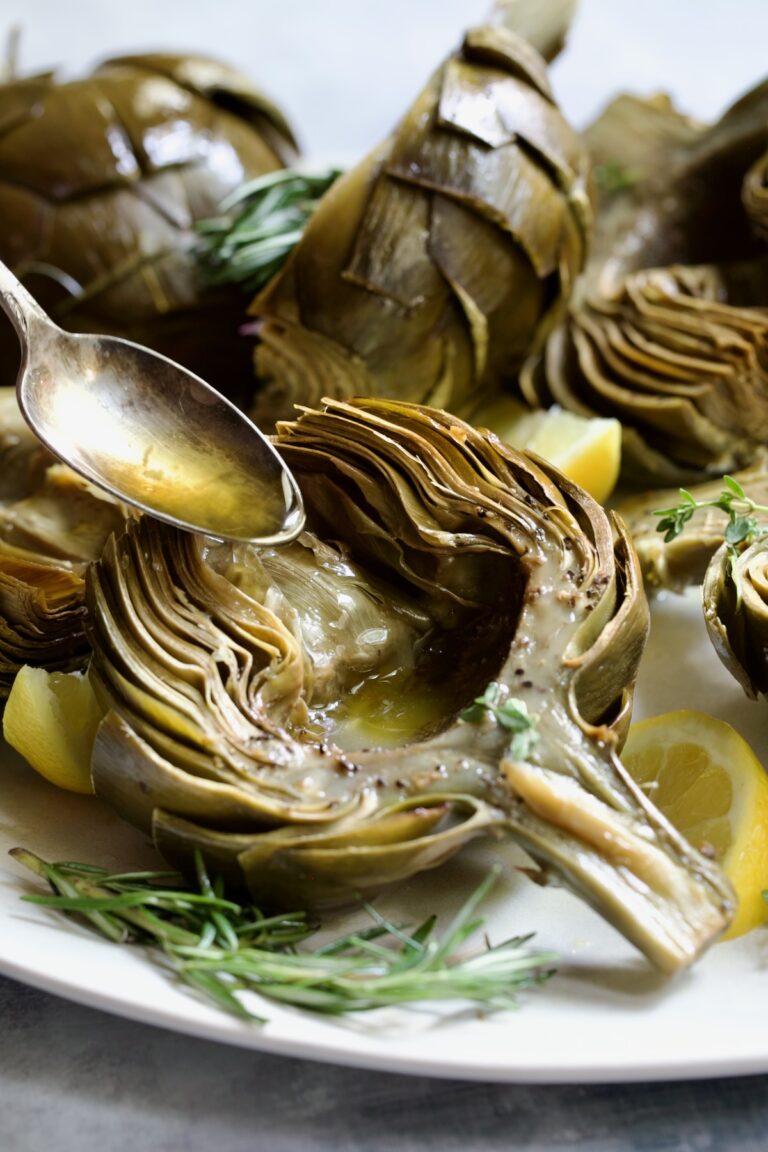 Roasted Artichokes Recipe with Garlic Butter