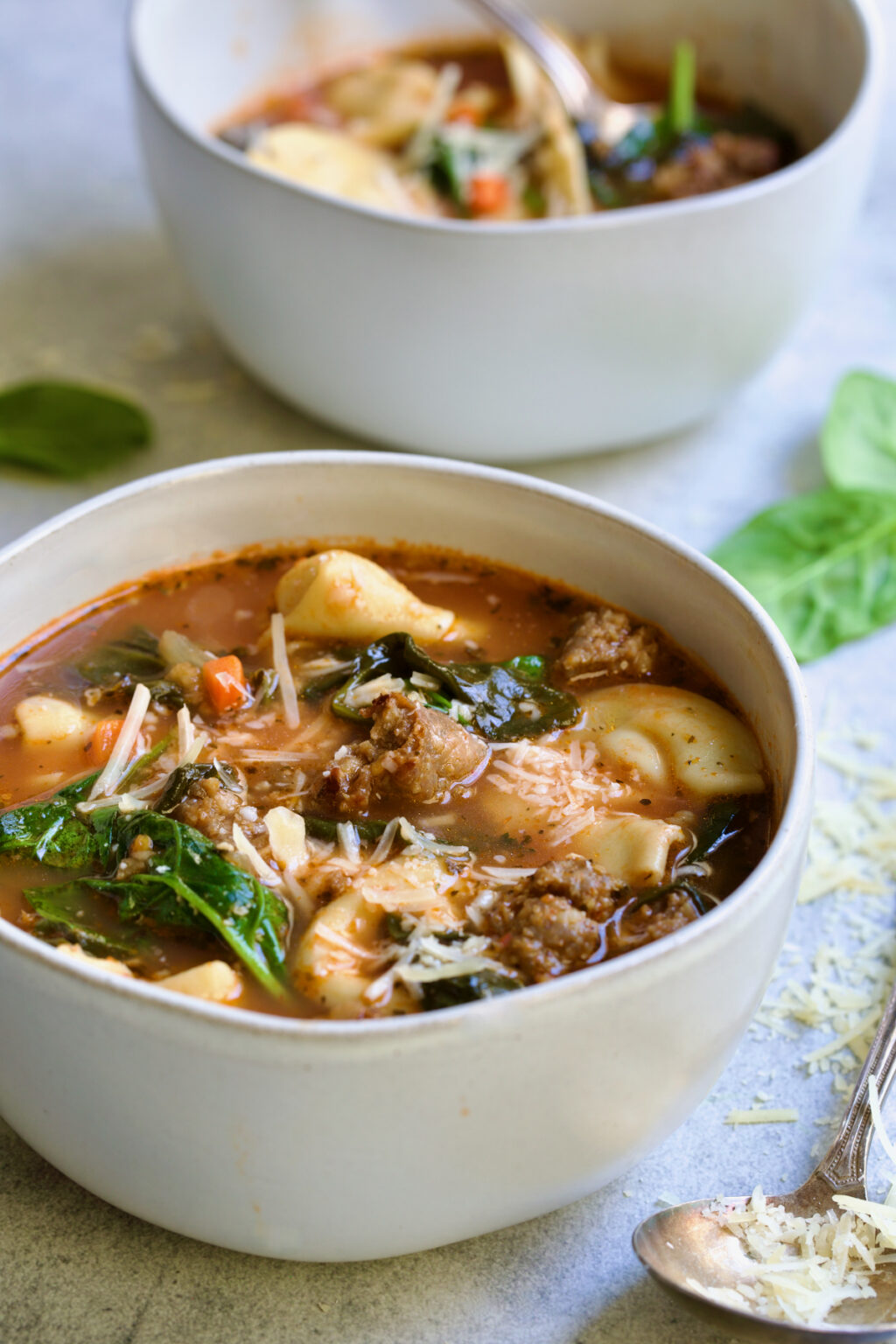 Sausage Spinach Tortellini Soup Recipe - From A Chef's Kitchen