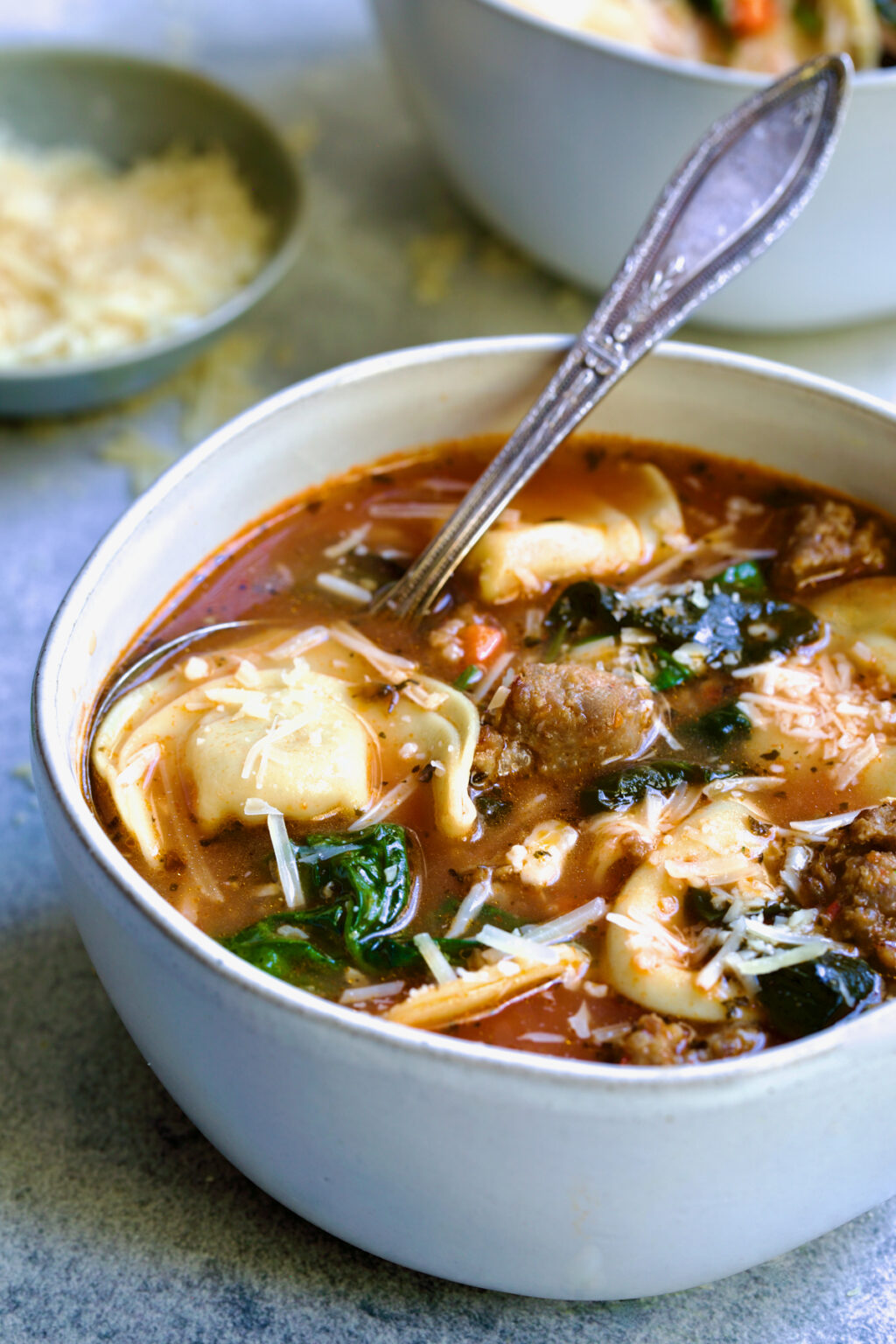 Sausage Spinach Tortellini Soup Recipe - From A Chef's Kitchen