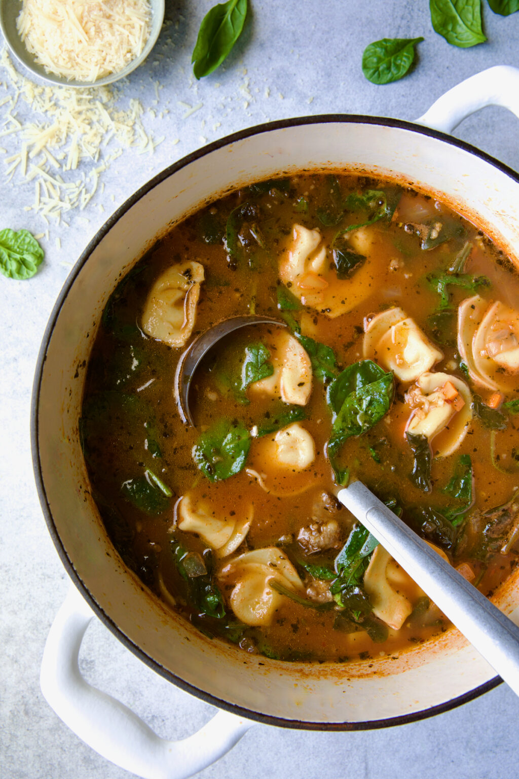 Sausage Spinach Tortellini Soup Recipe - From A Chef's Kitchen