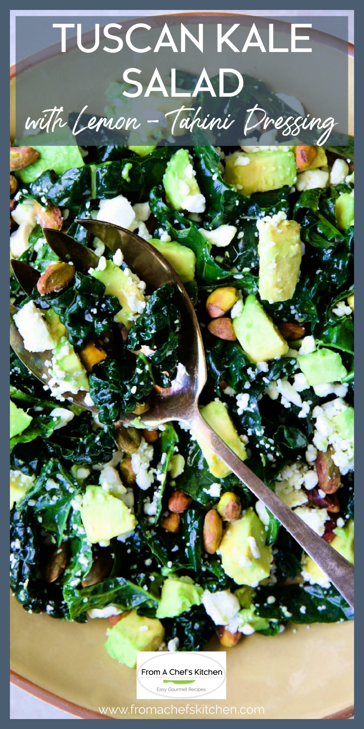 Tuscan Kale Salad Recipe with Lemon Tahini Dressing