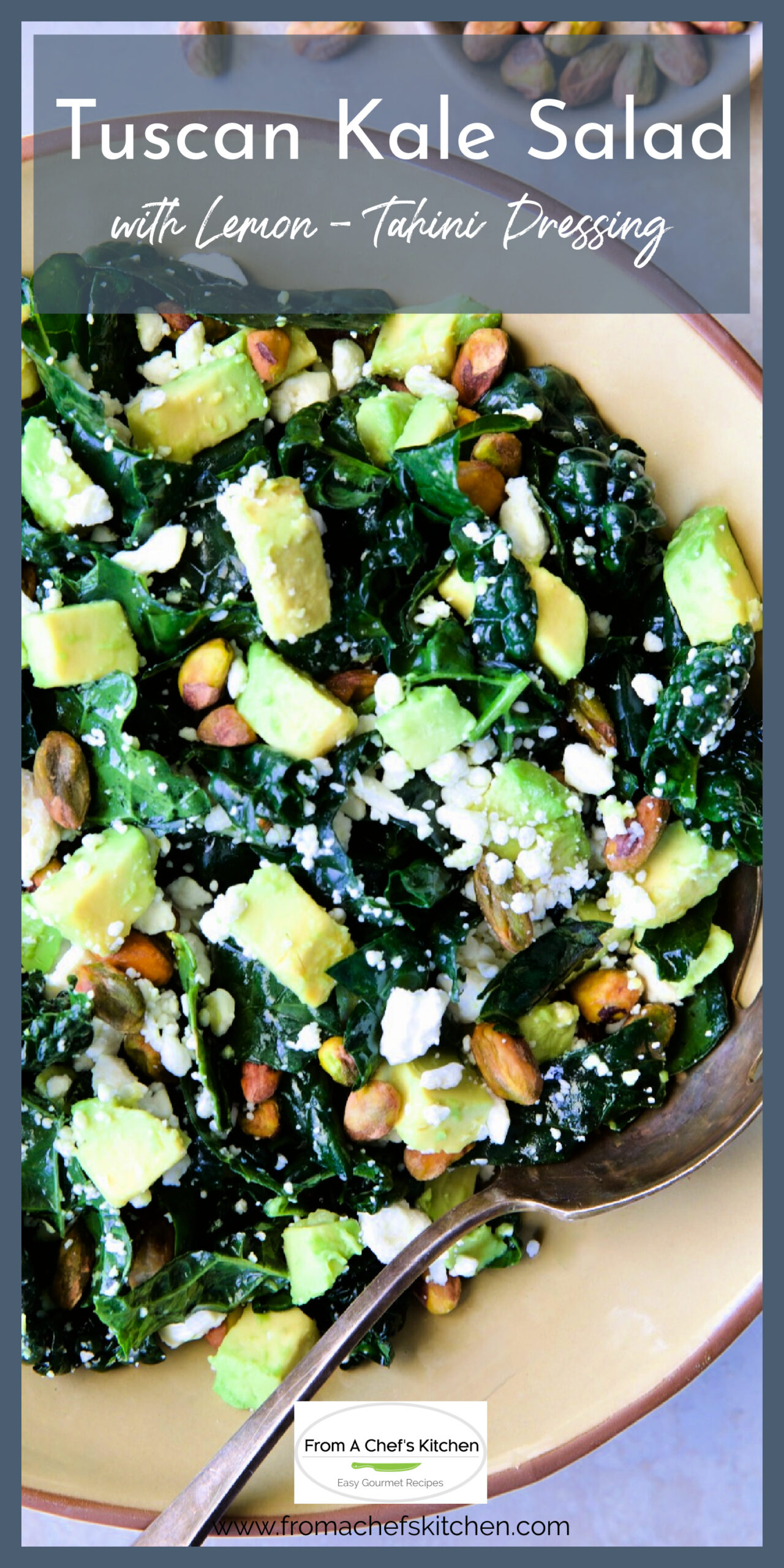 Tuscan Kale Salad Recipe with Lemon Tahini Dressing