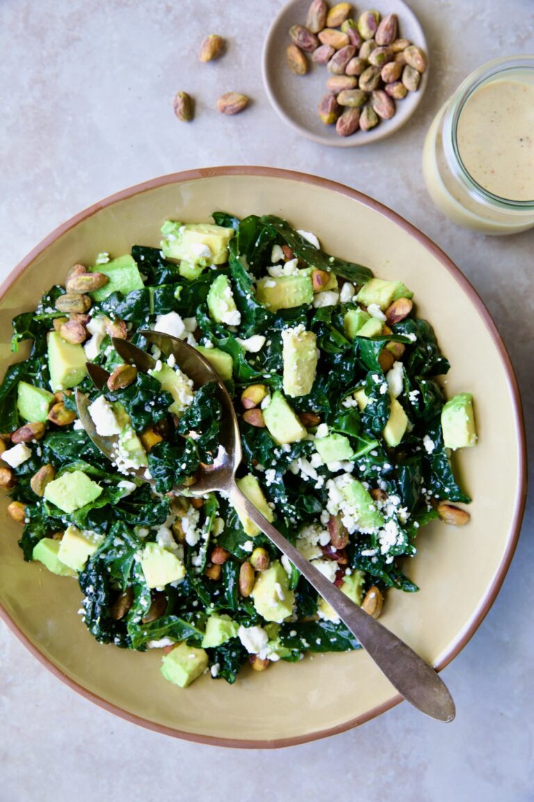 Tuscan Kale Salad Recipe with Lemon Tahini Dressing
