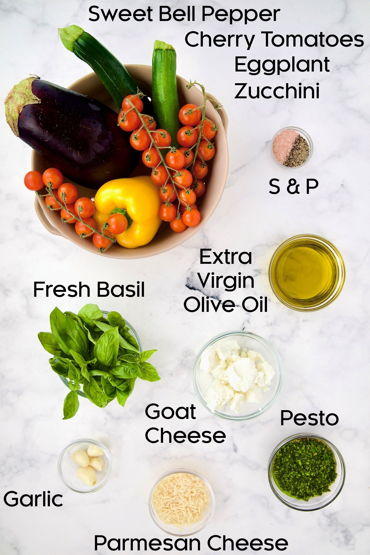 Ingredients for Mediterranean Vegetable Galette.