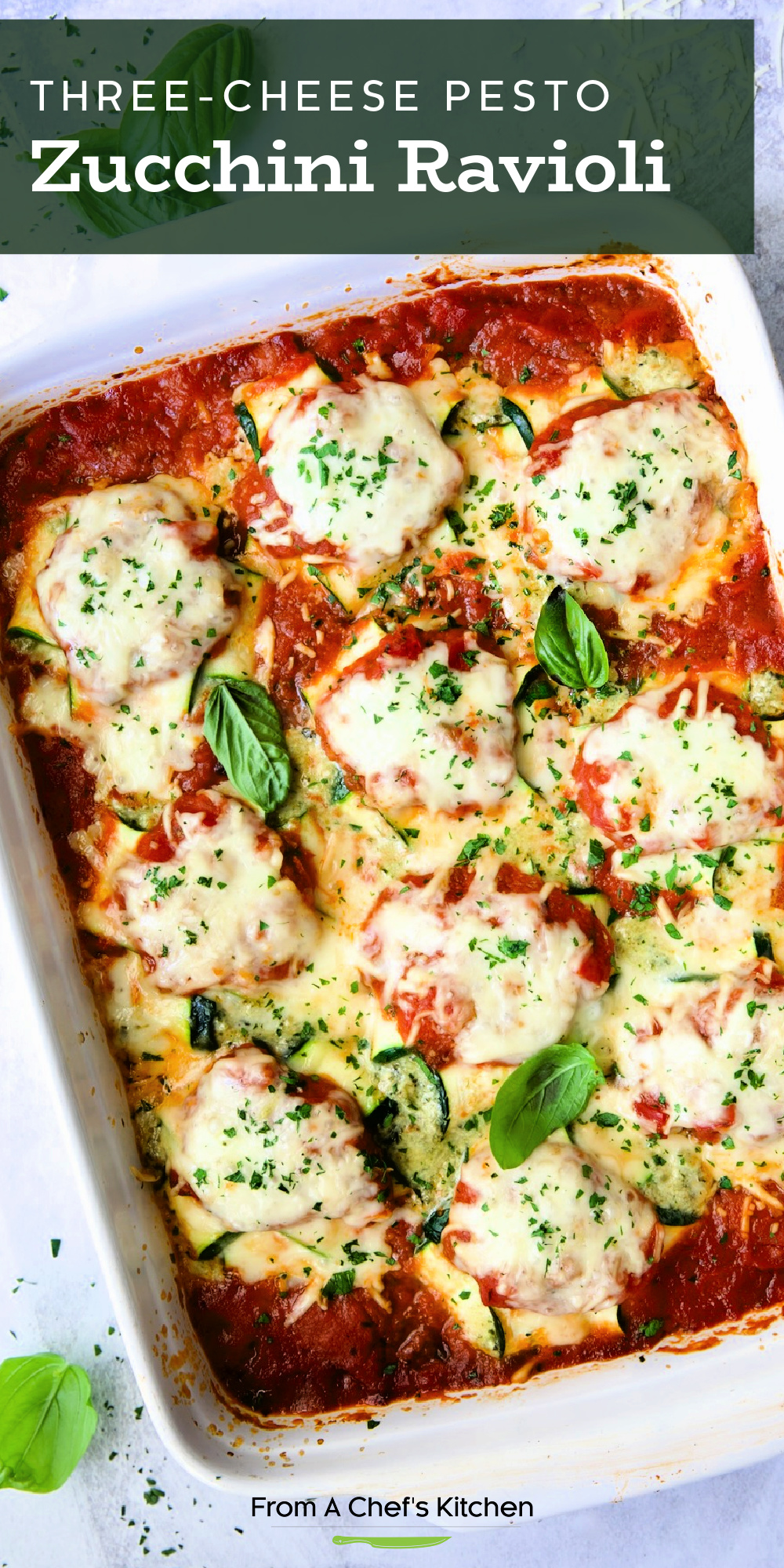 Zucchini Ravioli (Three Cheeses & Pesto) Comfort Without Carbs!